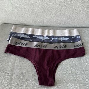 Aerie Camo Blue and Maroon Panties Duo